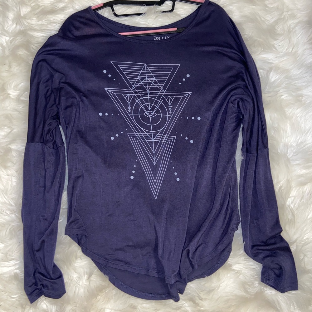 Comfy Navy Blue Long Sleeve Top
